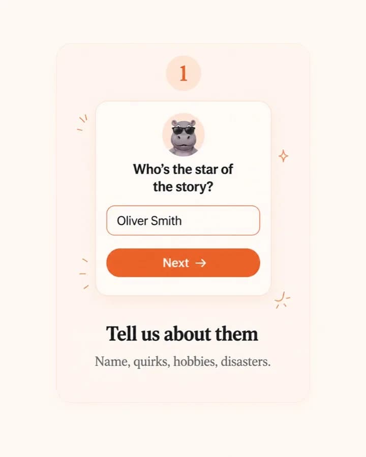 Answering GoHippo questions to personalise a book gift