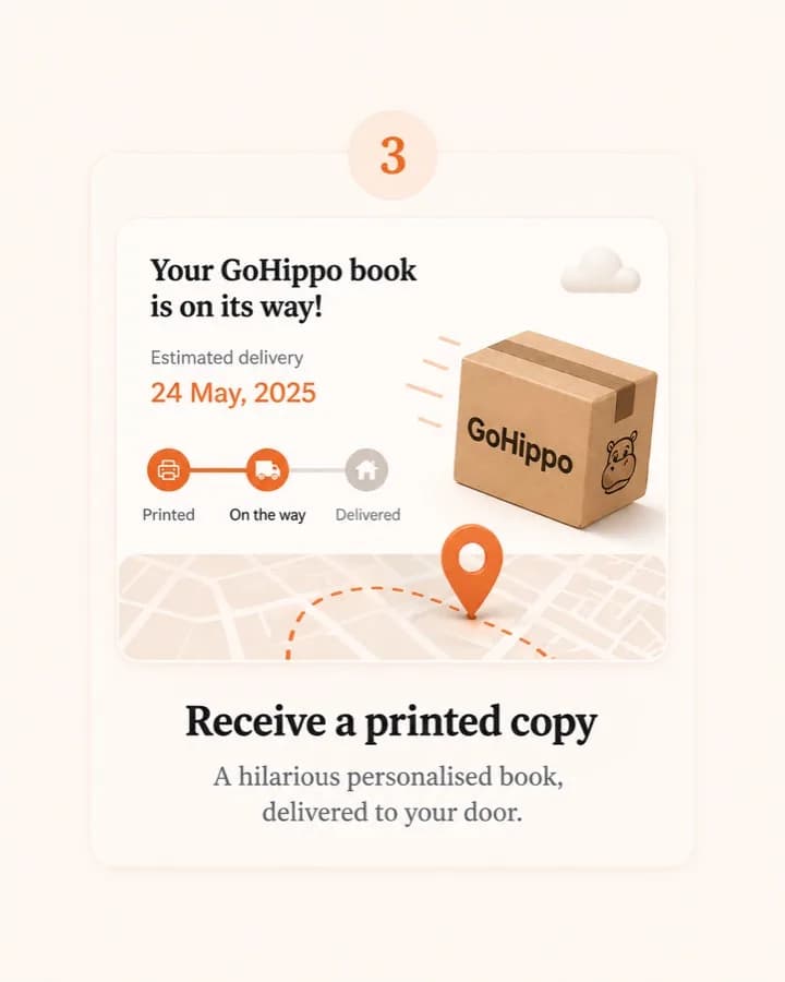 Printed personalised book gift ready to give