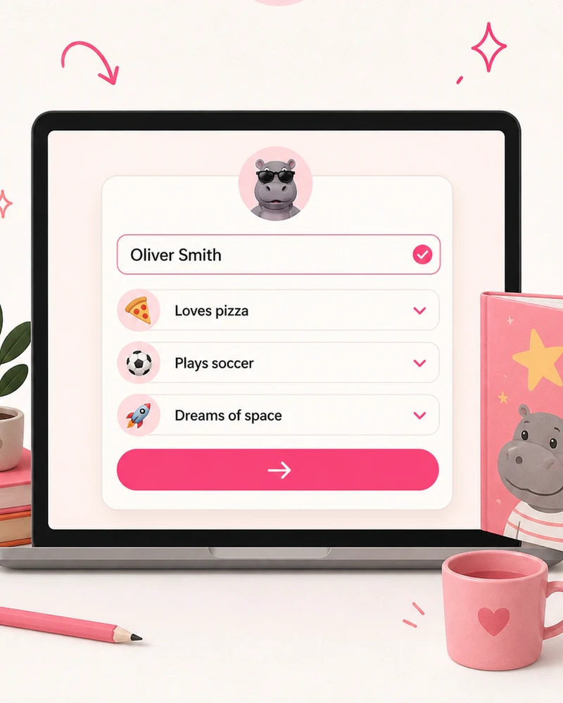 Answering GoHippo questions to personalize a book gift