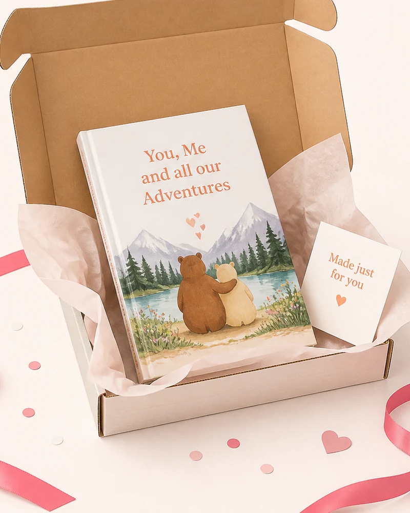 Printed personalized book gift ready to give