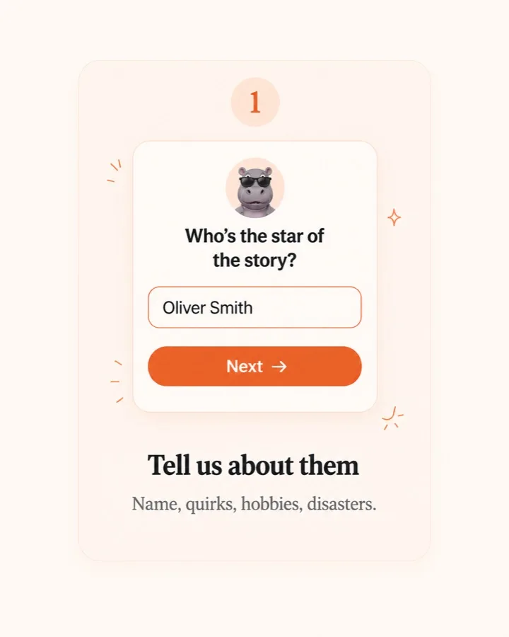 Answering GoHippo questions to personalise a book gift