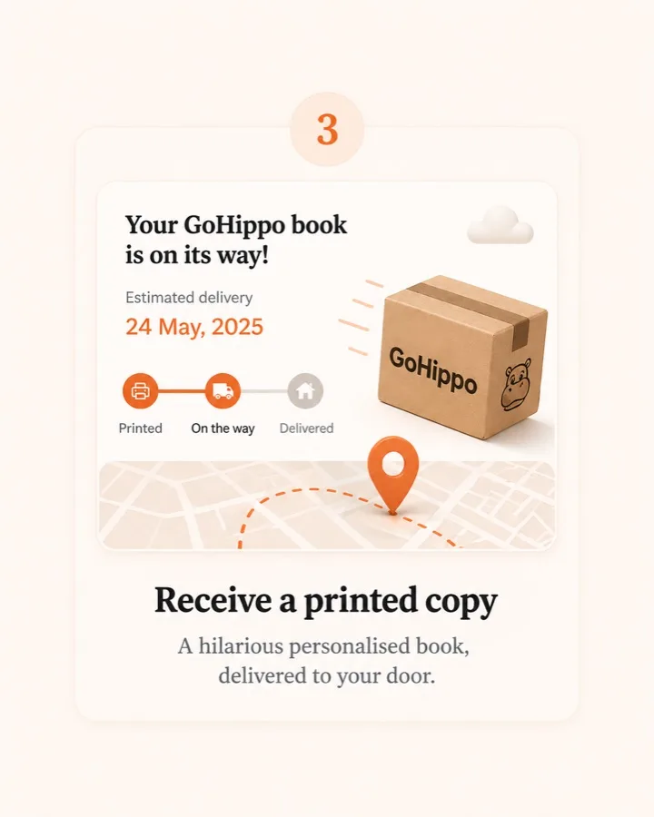 Printed personalised book gift ready to give
